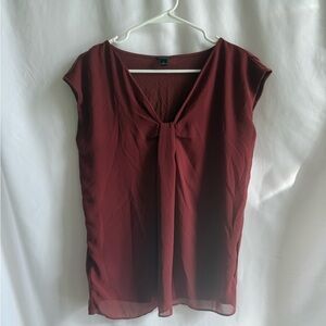 Women's Knot-Front Top in Burgundy